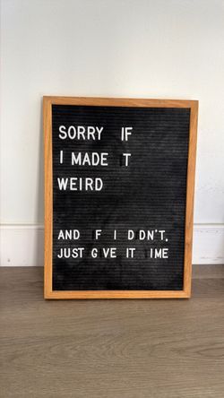 Black Felt Letter Board with Wood Frame
