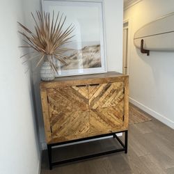 Wood Cabinet With Chevron Doors
