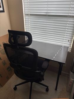 Desk and Mesh Office Chair Set