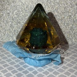 Blue Glitter Diamond Rose Globe