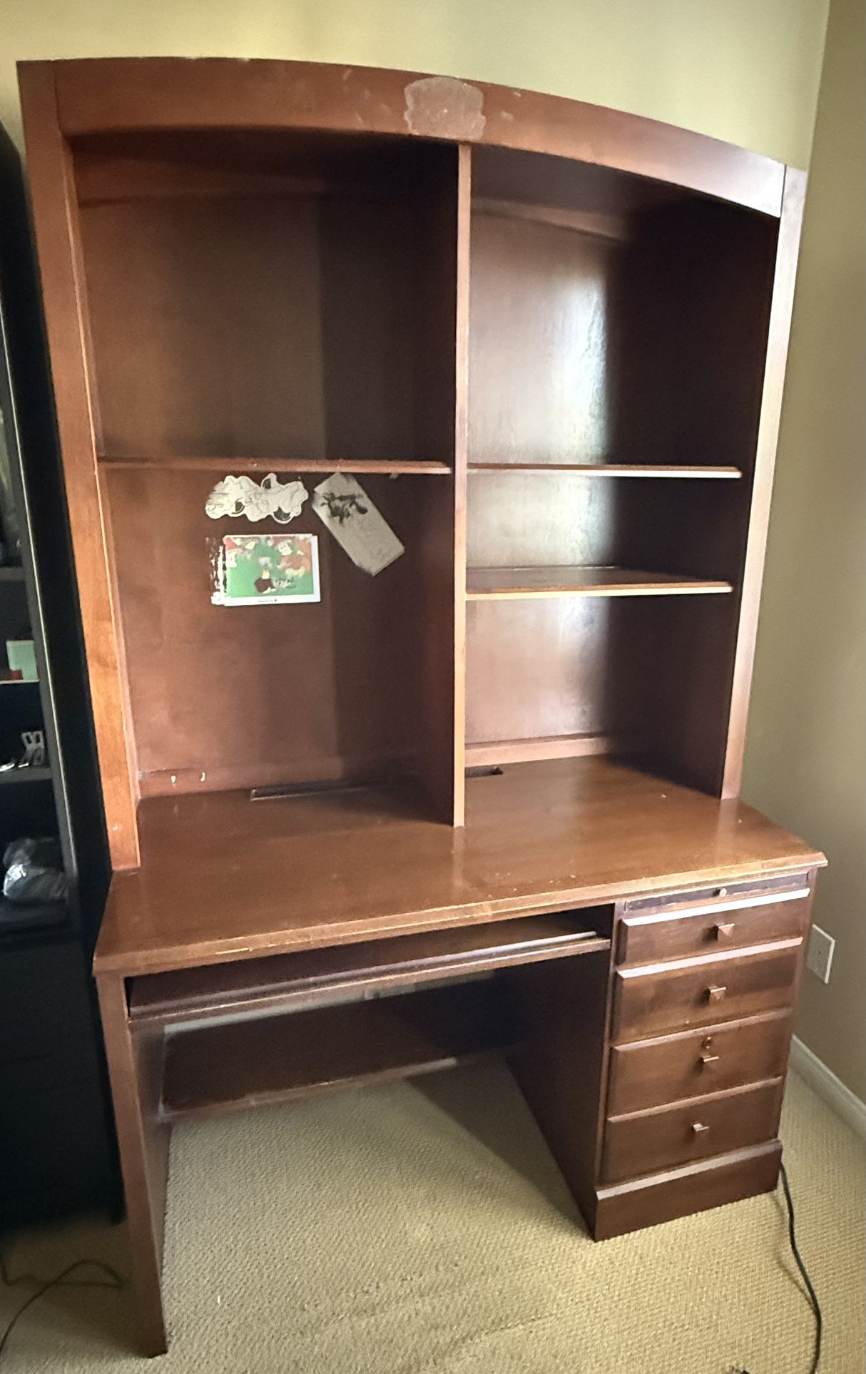 Ethan Allen Wood Desk With Hutch