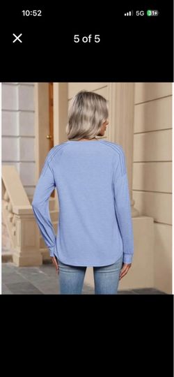 Women's Light Blue Long Sleeve Top