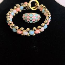 Bracelet and ring set like new condition ring is size 7.5