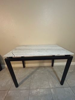 Crate and Barrel Tabor High Marble Dining Table