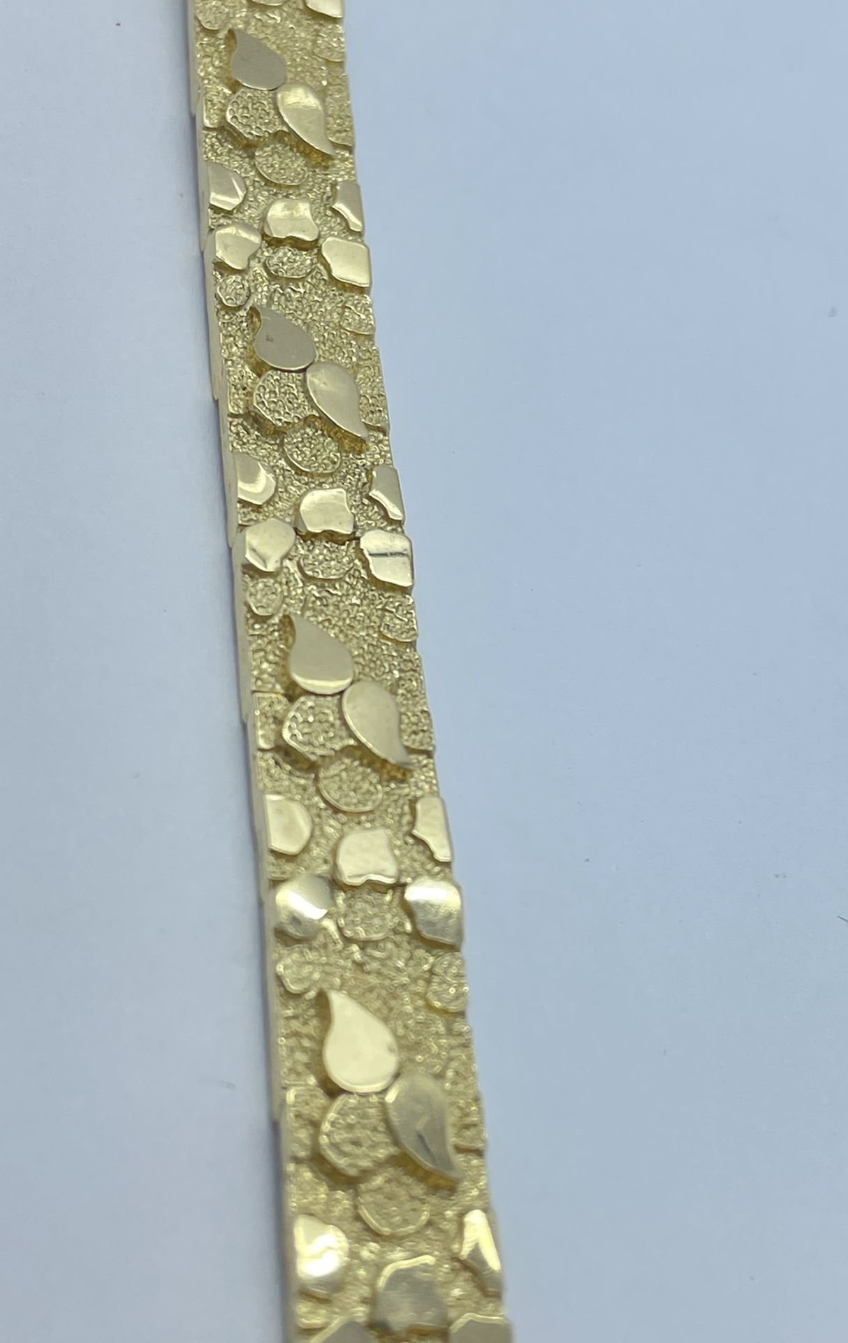 New 14K Solid Gold Nugget Bracelet 