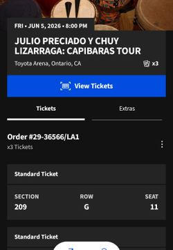 2 Tickets and parquin