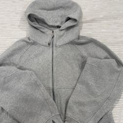 Lululemon Scuba Light Gray Zip-Up Hoodie — Relaxed Fit, Cozy Fleece
