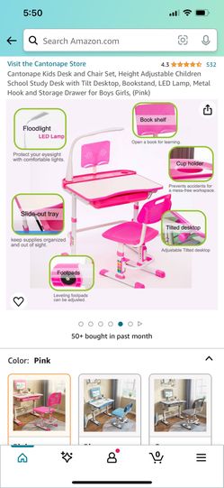 Girls Adjustable Art Desk