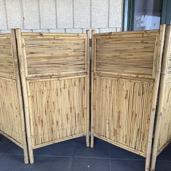 Gorgeous Large 4’ Tall Bamboo Room Divider / Bamboo Privacy Screen