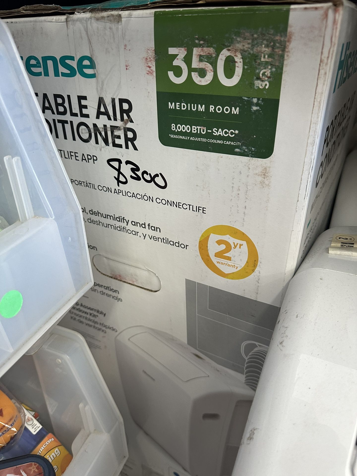 Hisense 8000-BTU DOE (115-Volt) White Vented Wi-Fi enabled Portable Air Conditioner with Remote Cools 350-sq ft Item #4350809 | Model #AP0822CW1W