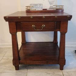 Modern Solid Wood Studded End Table