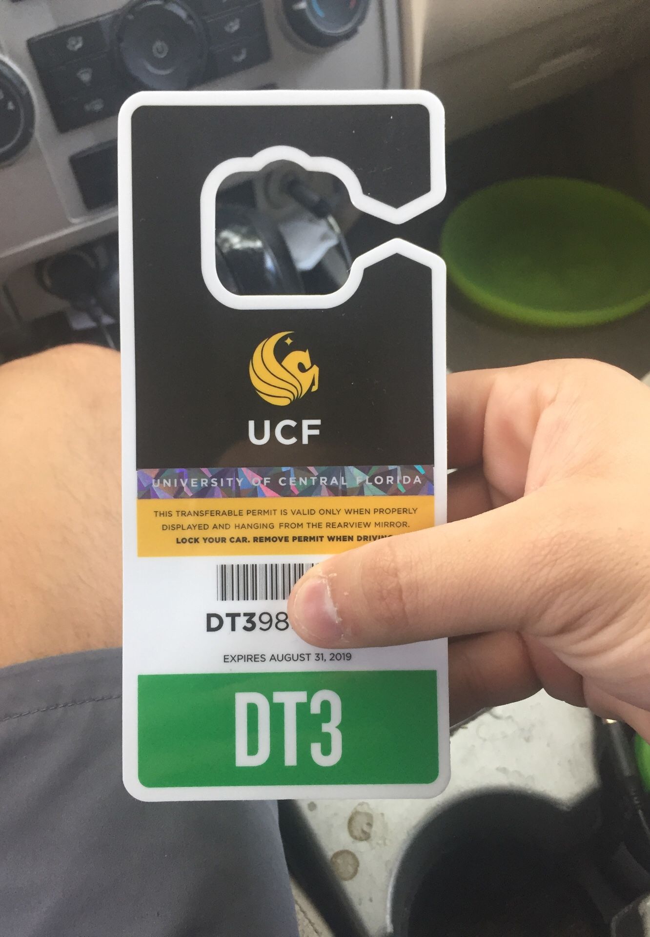 UCF PARKING PASS PERMIT DECAL!