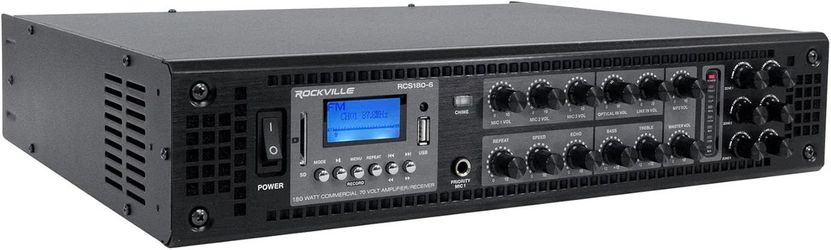 Rockville RCS180-6 180W 6-Zone 70V Commercial Amplifier Bluetooth #3327X Y3