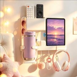 Floating Shelves for Bedside Shelf, Stick On No Drill Wall Shelf Organizer. Teen Girls Boys Aesthetic Cute Dorm Bunk Bed Decor Essentials Accessories 