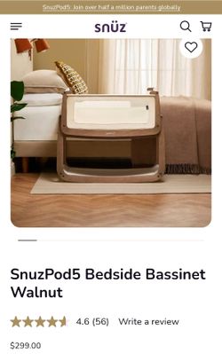 New Snuzpod Bedside Crib & 2 Fitted Sheets