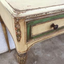 Antique Dressing Table 1(contact info removed) Carved Painted Roses