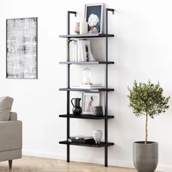Nathan James Theo Ladder Bookshelf Black