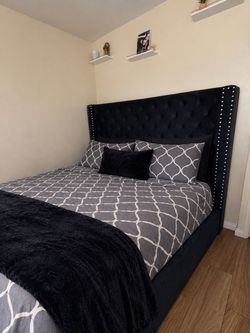 King size bed frame with mattress