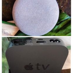 Google Nest Mini Smart Speaker & Apple TV HD Media Player (3rd gen)