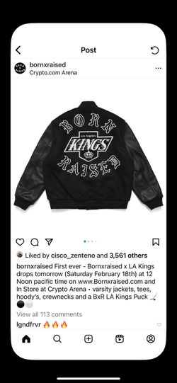 Born & Raised Bomber Jacket Real Leather/ Chenille letters / Wool