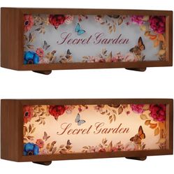 Seasonal Decor Night Light Wood Light Box Christmas 3D Table Lamp with Interchangeable Acrylic Pattern Slides, Holiday Decor Shadow Box Gifts for Mom 