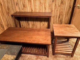 Wood Coffee Table, End Table & Console Set