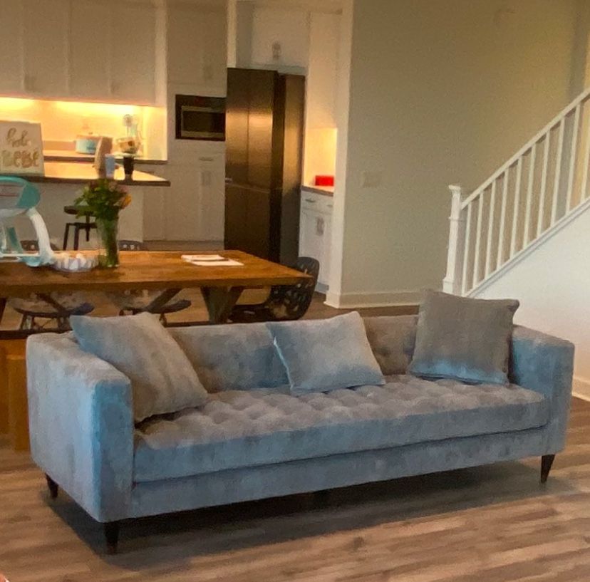 Mid-Century Modern Grey Sofa