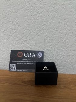 Moissanite Solitaire Ring with GRA Certificate