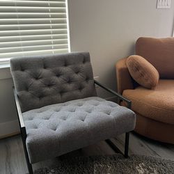 Gray Tufted Accent Chair