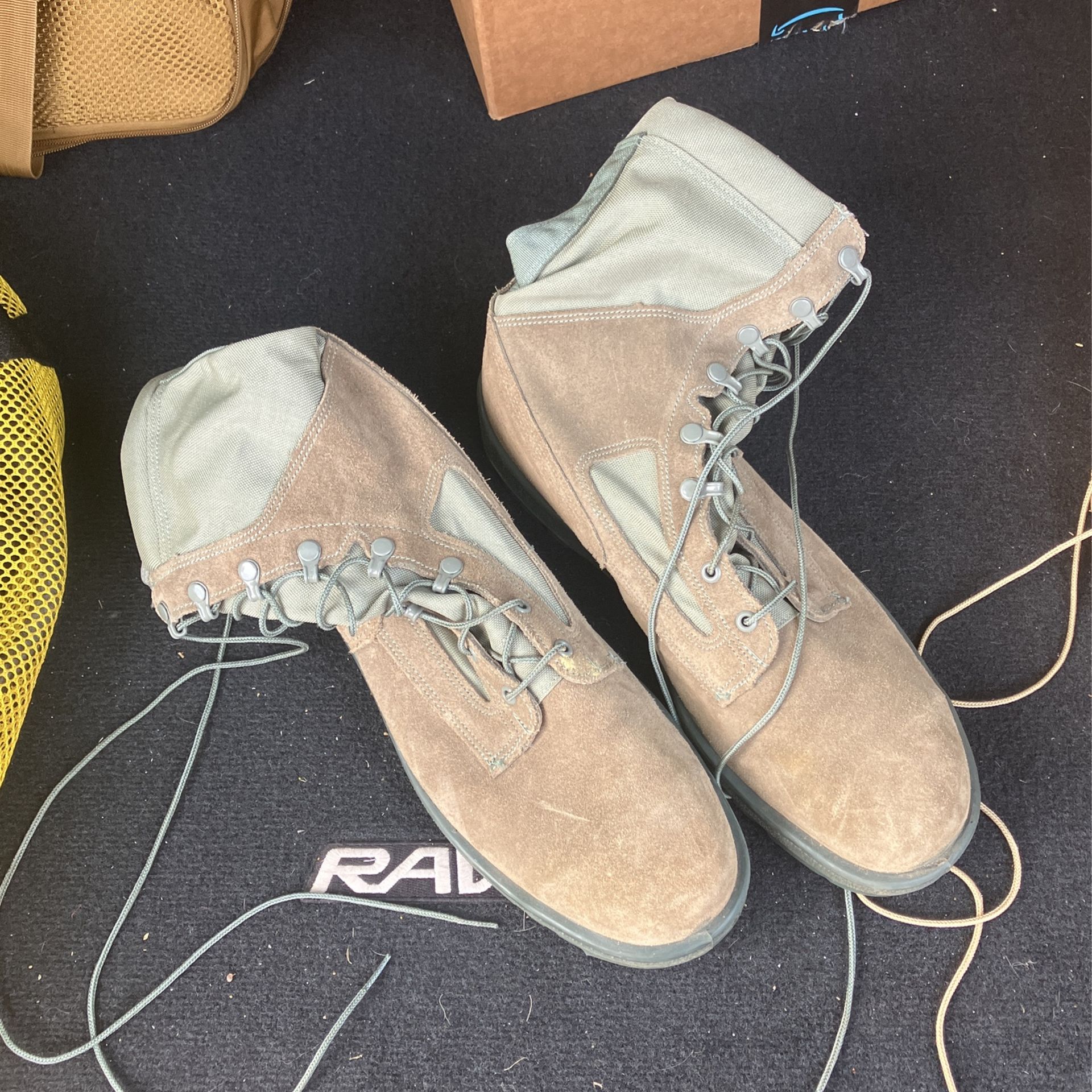 Worn Once - Sage Green Combat Boots - Size 14