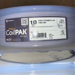 10 AWG white THHN copper wire, 1,250 ft