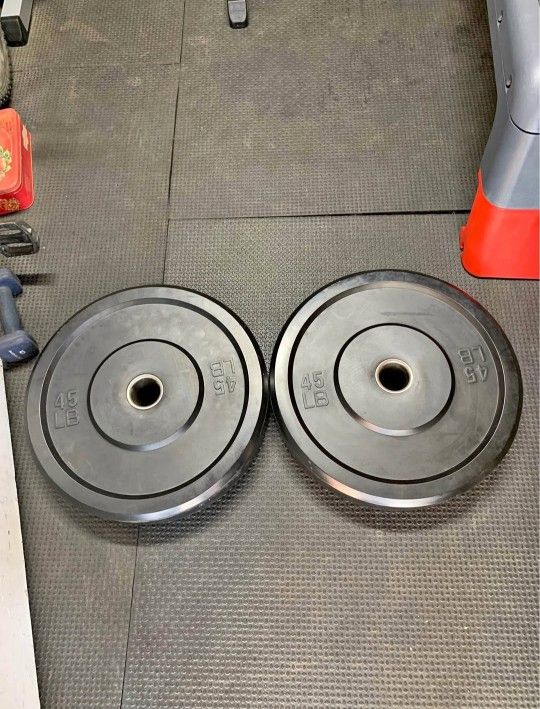 Olympic Weight Plates (2x45Lbs) for $90 Firm (WALNUT 91789)