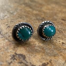 Pierced Native Turquoise Earrings 