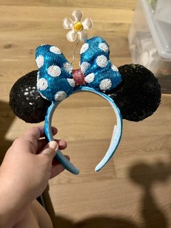 Sequin Retro Minnie Mouse Ears Mickey Mouse Ears Authentic, Purchased At Disneyland