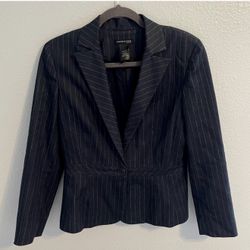 Kenneth Cole New York navy blue Pinstripe Career Blazer Jacket 