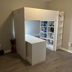 Ikea Loft Bed With Desk (Twin Mattress NOT included)