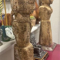 2 antique statues stone 