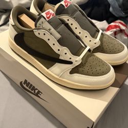 Travis Scott Medium Olive Jordan 1 Retro Low Og - Size 10 Men’s *DEADSTOCK