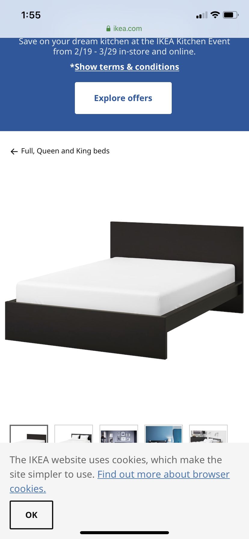 IKEA black bed full frame