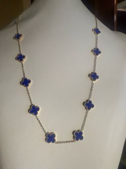 Blue clover necklace & bracelet
