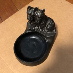 Vintage Art Deco Scottie Dog Dish Ashtray Catch All Nuart Creations Cast Metal 