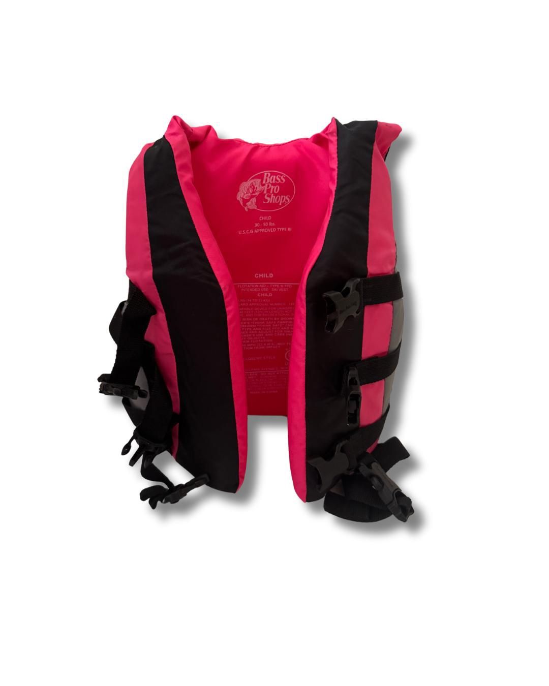 Childrens age 5-6 life vest 30-50lbs bass pro shop