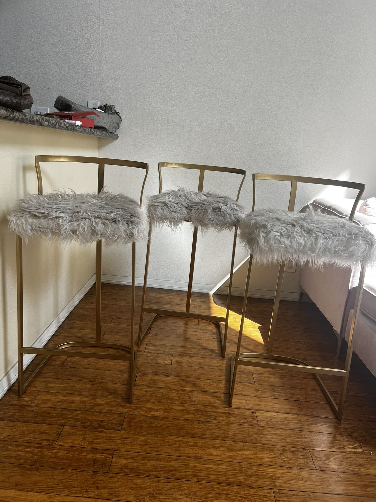 Set Of 3 Abbyson "Zoe" Bar Stools Sold As Is