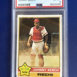 1976 Topps Johnny Bench Baseball Card Graded PSA 6