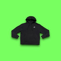 Nike sportswear club fleece pullover hoodie black men’s small 