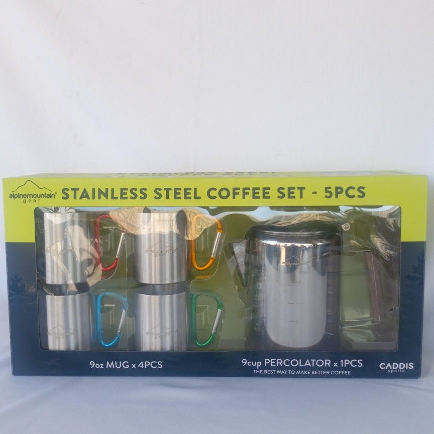 Alpine Mountain Gear Stainless Steel Coffee Set 5-Pack