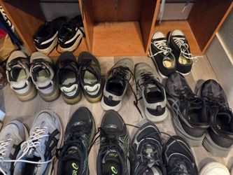 Mens sneakers, dress shoes, slippers, boots, water shoes