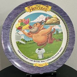 Vintage Phil Hercules Plate Disney With Original McDonald's 1997 Sticker  