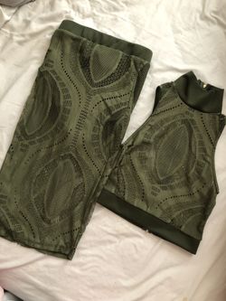 Olive 2piece pencil skirt set