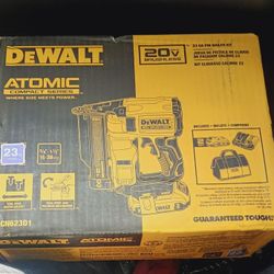 Dwelt 20 V, 23 gauge pin nailer.